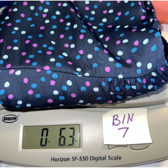 Jason Wu - Women's 1X Blouse Navy Polka Dot Long Balloon Sleeve V-Neck - Picture 13 of 13